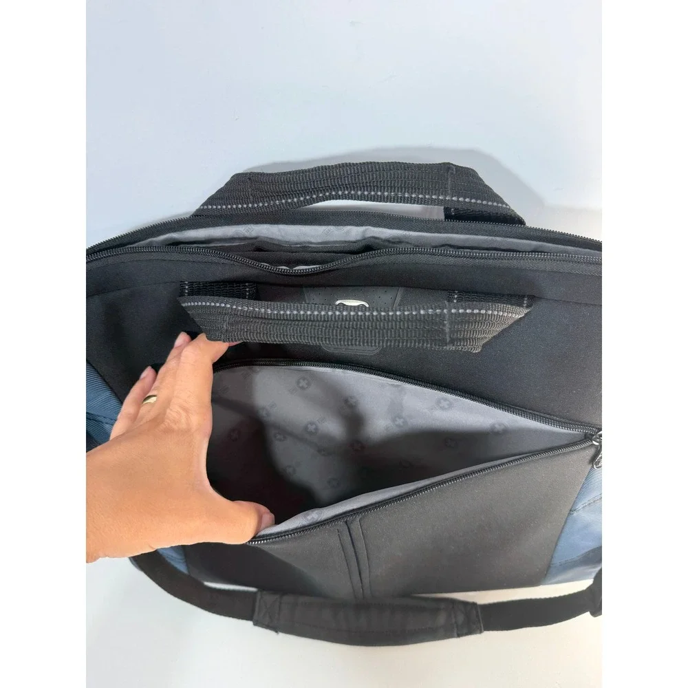SwissGear The Sherpa Laptop Messenger Bag Black Blue Business Briefcase 27501060